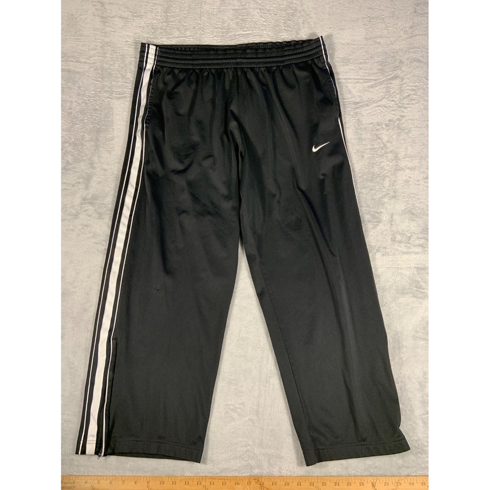 Nike Dri-FIT Men's Track Pants XL Black Polyester Athletic Ankle Zip Used